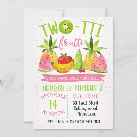 誕生日パーティーの招待状 招待状 (正面)