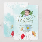 誕生日パーティーの招待状 招待状 (正面/裏面)