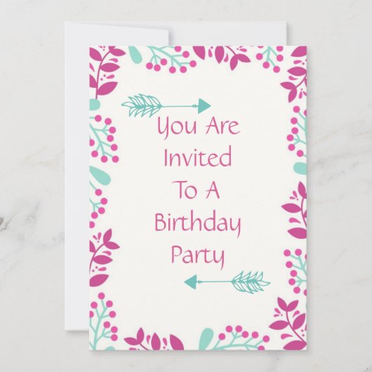 誕生日パーティーの招待状 招待状 (正面)