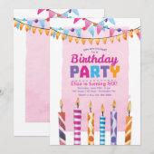 誕生日パーティーの招待状 招待状 (正面/裏面)