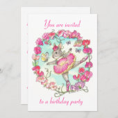 誕生日パーティーの招待状 招待状 (正面/裏面)