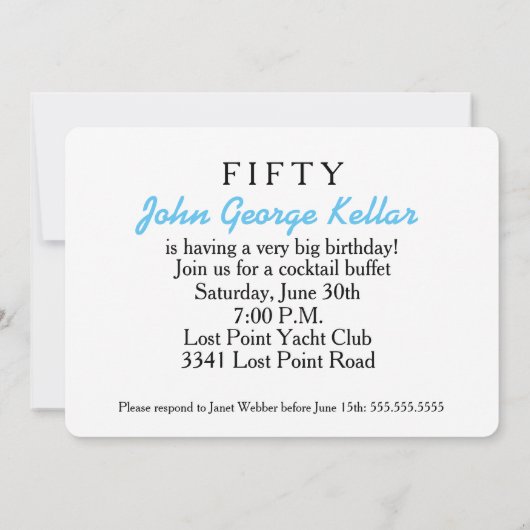 誕生日パーティーの招待状 招待状 (裏面)