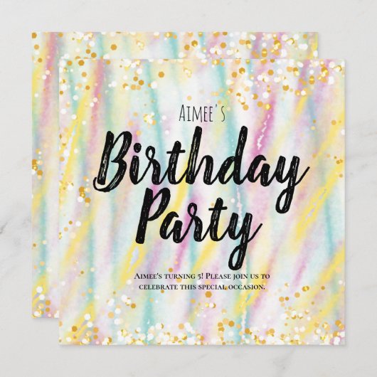 誕生日パーティーの招待状 招待状 (正面/裏面)