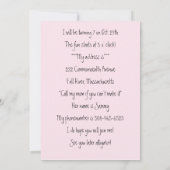 誕生日パーティーの招待状 招待状 (裏面)