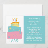 誕生日パーティーの招待状 招待状 (正面/裏面)