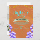 誕生日パーティーの招待状 案内状 (正面/裏面)