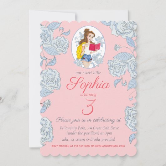 誕生日パーティーの招待状, 現代のプリンセスベル 招待状 (正面)