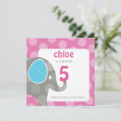 誕生日パーティーの招待状 :: 象 + ５ＳＱ 招待状 (スタンド正面)