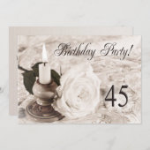 誕生日パーティーの招待状(45歳) 招待状 (正面/裏面)