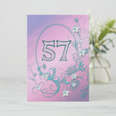 誕生日パーティーの招待状 57歳 招待状 (スタンド正面)