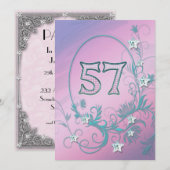 誕生日パーティーの招待状 57歳 招待状 (正面/裏面)