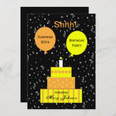 誕生日パーティーの招待状（80回目） 招待状 (正面/裏面)