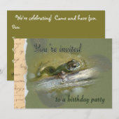 誕生日パーティーの招待状 – American Bulfrog 招待状 (正面/裏面)