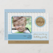 誕生日パーティーの招待状:: fizz – 男の子 インビテーションポストカード (正面/裏面)