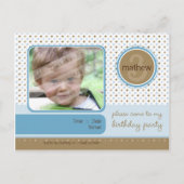 誕生日パーティーの招待状：: fizz – 男の子 インビテーションポストカード (正面)