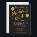 誕生日パーティーの招待金ゴールドバルーン 招待状<br><div class="desc">このおもしろい誕生日パーティーの招待は、金ゴールドグリッターバルーンと星フェイクの黒い背景を備えている。縁をエレガント有しお洒落てスタイリッシュいる。名誉のゲストは、この素晴らしい誕生日パーティーの招待を愛する。21日30日35日40日40日50日65日70日85日90日素晴らし80日と任意の年齢！</div>