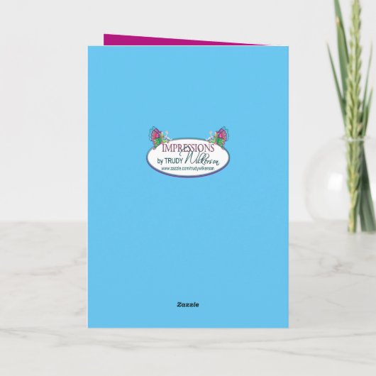 誕生日パーティーの招待魔法の蝶フェアリー カード (裏面)