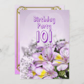 誕生日パーティーの招待101歳 招待状 (正面/裏面)