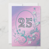 誕生日パーティーの招待25歳 招待状 (正面)