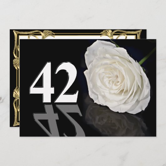 誕生日パーティーの招待42歳 招待状 (正面/裏面)