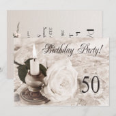 誕生日パーティーの招待50歳 招待状 (正面/裏面)