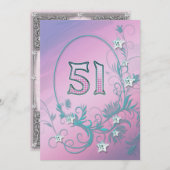 誕生日パーティーの招待51歳 招待状 (正面/裏面)