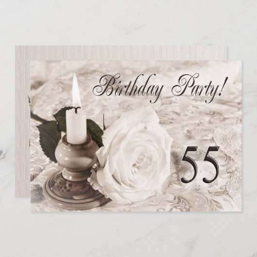 誕生日パーティーの招待55歳 招待状 (正面/裏面)