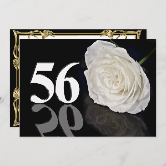 誕生日パーティーの招待56歳 招待状 (正面/裏面)