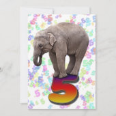 誕生日パーティーの招待5、ハッピーゾウと 招待状 (正面)