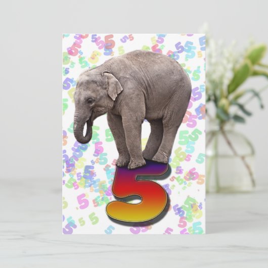 誕生日パーティーの招待5、ハッピーゾウと 招待状 (スタンド正面)