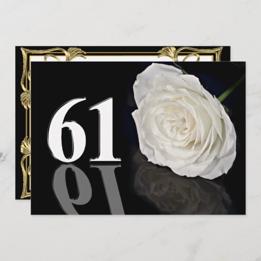 誕生日パーティーの招待61歳 招待状 (正面/裏面)