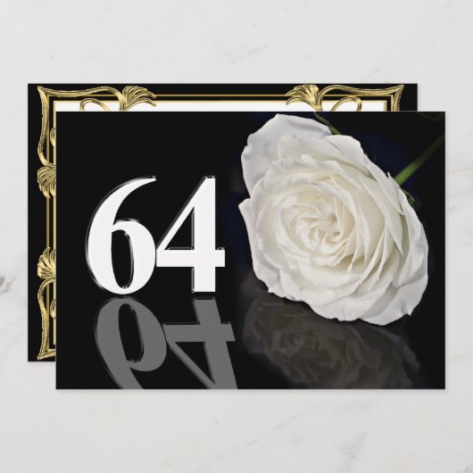 誕生日パーティーの招待64歳 招待状 (正面/裏面)