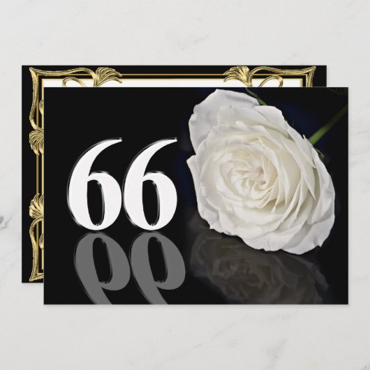 誕生日パーティーの招待66歳 招待状 (正面/裏面)