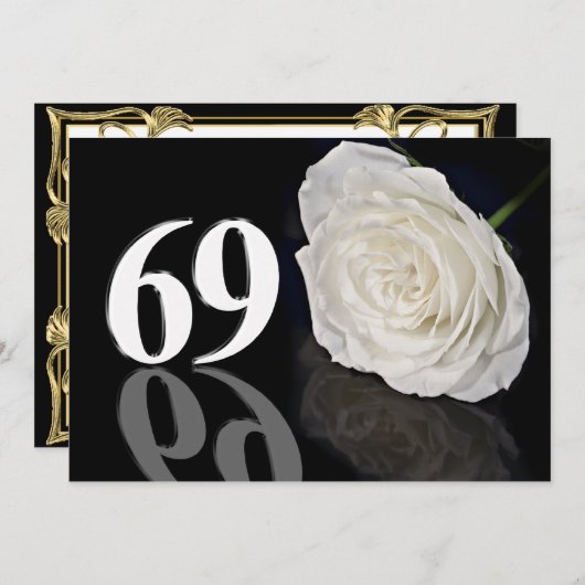 誕生日パーティーの招待69歳 招待状 (正面/裏面)