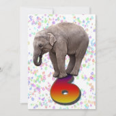 誕生日パーティーの招待6、ハッピーゾウと 招待状 (正面)