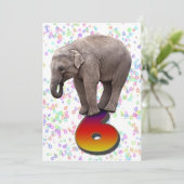 誕生日パーティーの招待6、ハッピーゾウと 招待状 (スタンド正面)