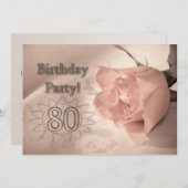 誕生日パーティーの招待80歳 招待状 (正面/裏面)