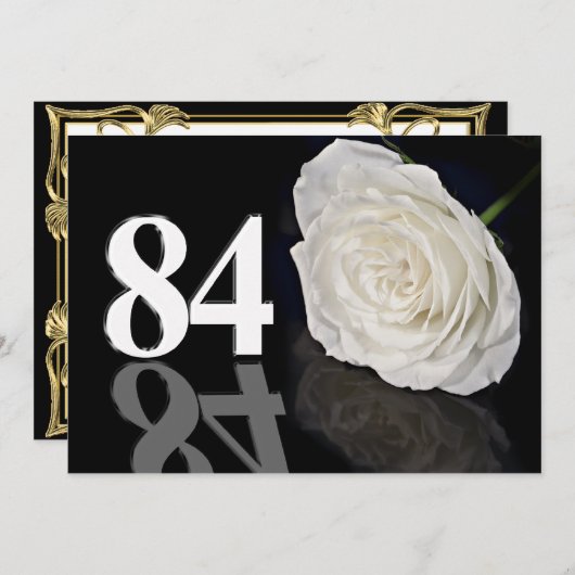 誕生日パーティーの招待84歳 招待状 (正面/裏面)