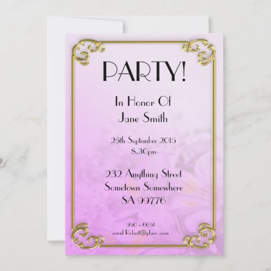 誕生日パーティーの招待85歳 招待状 (裏面)