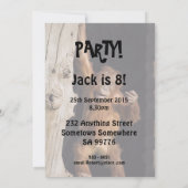 誕生日パーティーの招待8、オランウータンと 招待状 (裏面)