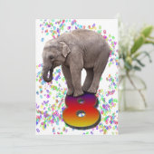 誕生日パーティーの招待8、ハッピーゾウと 招待状 (スタンド正面)