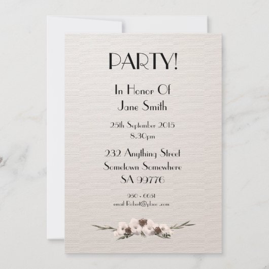 誕生日パーティーの招待95歳 招待状 (裏面)