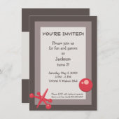 誕生日パーティーの招待-おもしろいとゲームジャック 招待状 (正面/裏面)