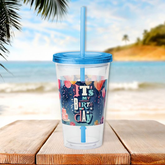 誕生日パーティーの招待 アクリルタンブラー
