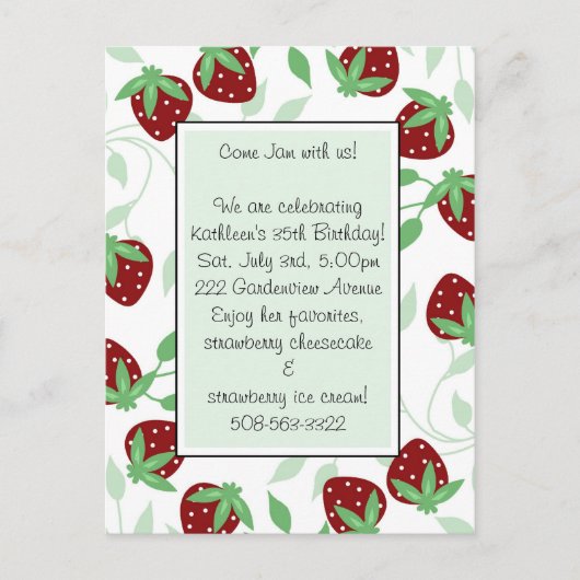 誕生日パーティーの招待 インビテーションポストカード (正面)