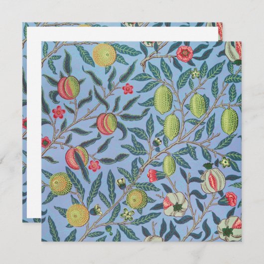 誕生日パーティーの招待：ウィリアム・モリス  招待状 (正面/裏面)