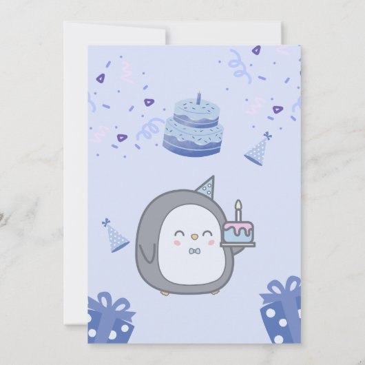 誕生日パーティーの招待 セーブザデート (裏面)