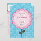 誕生日パーティーの招待：:デイジー1 インビテーションポストカード (正面/裏面)