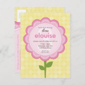 誕生日パーティーの招待::デイジー2 インビテーションポストカード (正面/裏面)