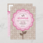 誕生日パーティーの招待::デイジー4 インビテーションポストカード (正面/裏面)